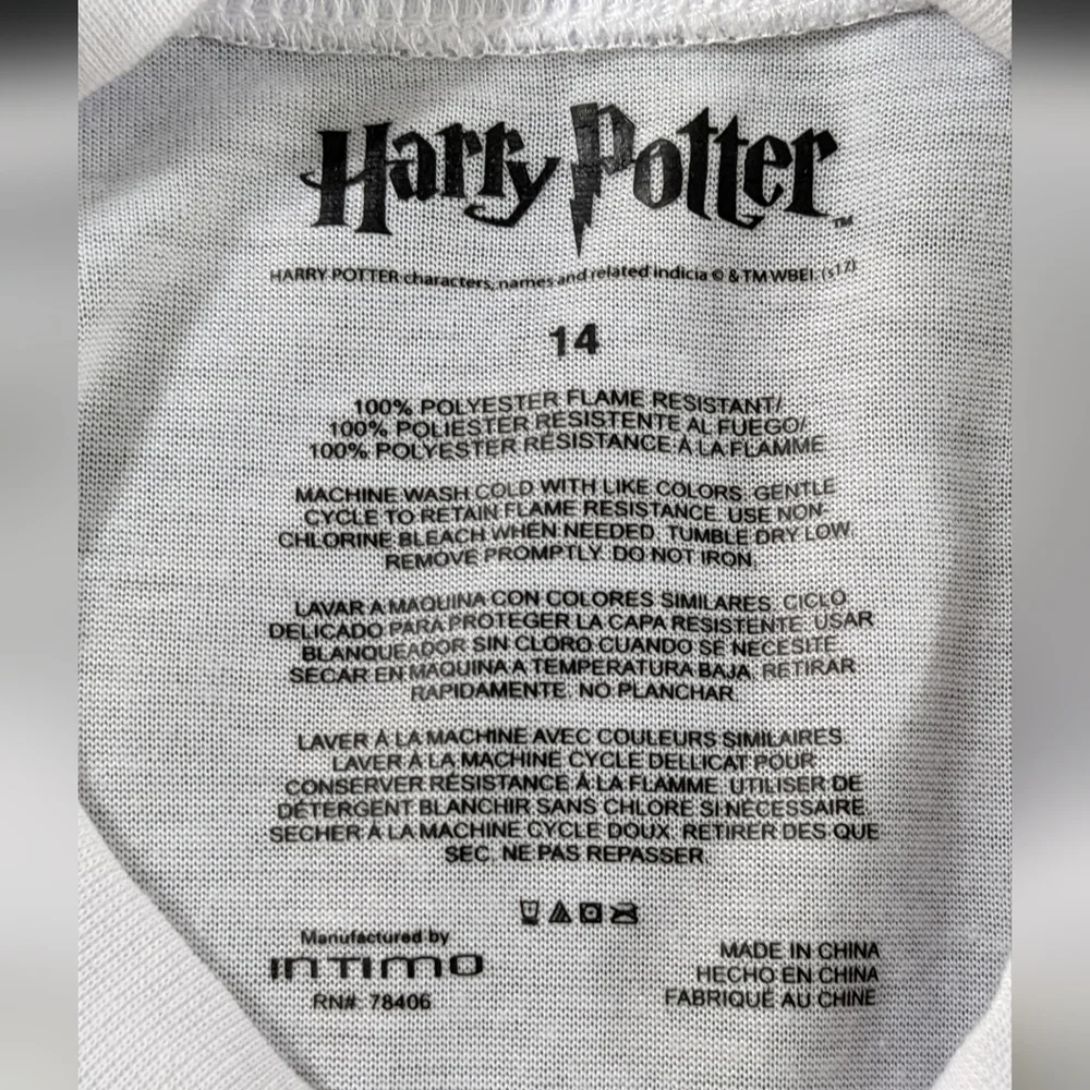 Harry Potter Girls Hermoine Hogwarts Gryffindor Uniform Pajama Nightgown, NWT - Picture 4 of 5